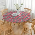 thumbnail image 3 of Round Picnic Table Cloth 100% Waterproof & Oil Proof, Elastic Fitted Table Cover for 36"-44" Round Tables, for Dining, Camping, Outdoor, 3 of 7