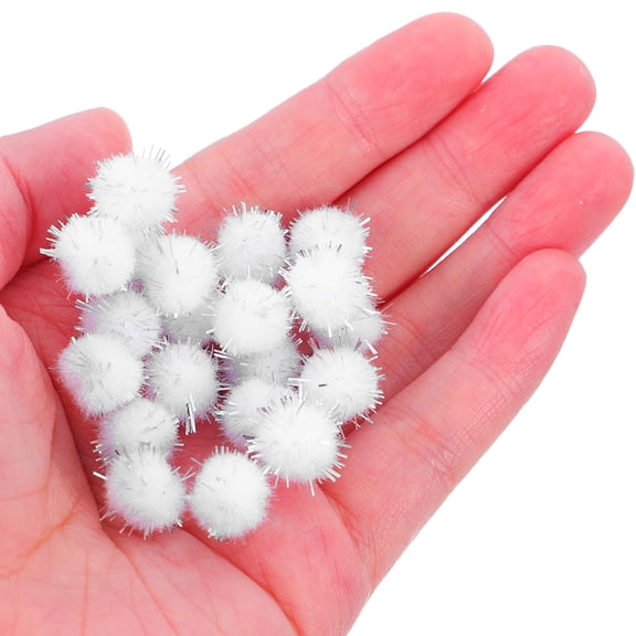 WEUVEB small tinsel balls kle Mini Pom Poms White 100pcs