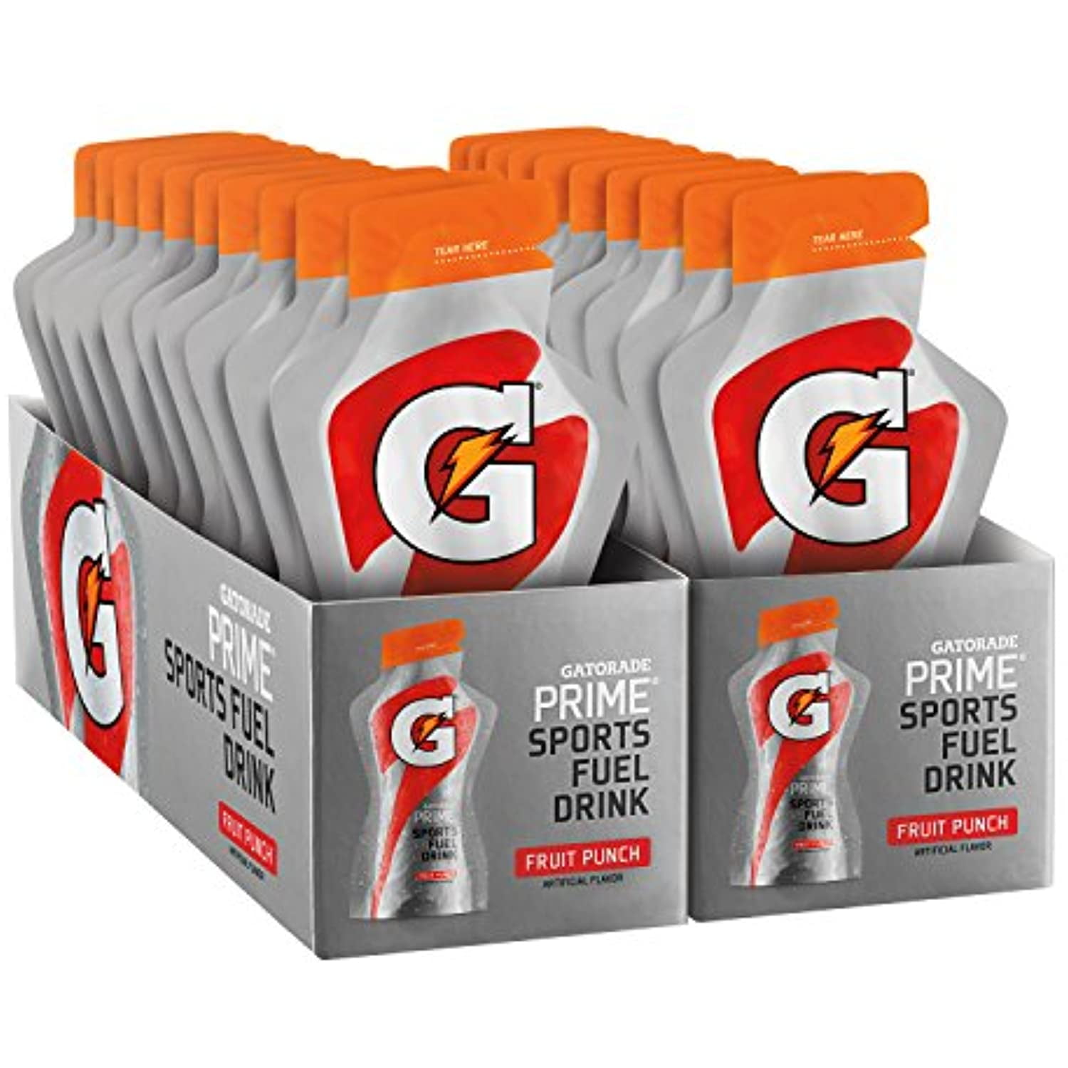 Gatorade Prime Sports Fuel Drink, Fruit Punch, 4 Ounce Pouches (Pack Of 20)