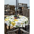 thumbnail image 2 of Outdoor Tablecloth with Umbrella Hole Zipper Lemon Eucalyptus Round Tablecloth 60" Waterproof Outside Table Cloth Farm Country Leaf Plant Floral Fruit Patio Table Cover Tablecloths for Picnic Party, 2 of 8