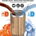 thumbnail image 3 of 30oz Tumbler with Handle, Insulated Stainless Steel Cup with Flip Straw Lid, Leak-Proof & Cup Holder Friendly for Travel and Sports ,Wood Print, 3 of 6