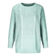 thumbnail image 5 of Leesechin Womens Fall Sweater Dresses Casual Oversized Cable Knit Chunky Pullover Crewneck Long Sleeve Short Sweater Dress Green, 5 of 8