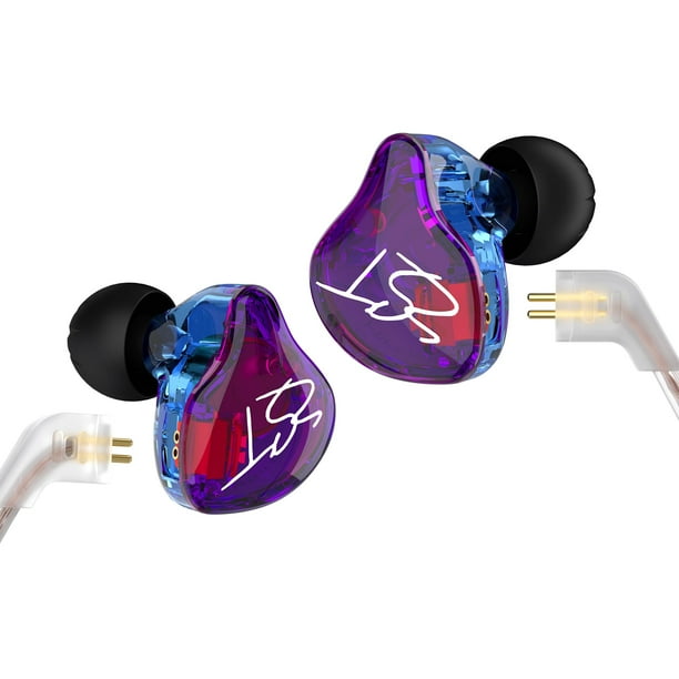 YINYOO Easy KZ ZST Armadura de Banlance híbrida colorida con auriculares intrauditivos dinámicos 1BA+1DD Auriculares HiFi Auriculares con cable Auriculares con cable (micrófono ZST colorido)