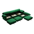 thumbnail image 3 of Modular Sleeper Sofa for Living Room, Cloud Couch Sectional Sofa with Storage, L-Shape Velvet Sofa with 3 Lumbar Pillows, Upholstered Wide Arm Sofa with Ottoman, Solid Wood Frame, Green, 3 of 8