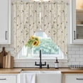 thumbnail image 6 of Sparrow Swag Valances for Windows 2 Pack, Kitchen Window Curtains 36 Inch Length, Spring Birds on The Branches Retro Country Beige Privacy Swag Curtains for Living Room/Bathroom 36"x36", 6 of 8