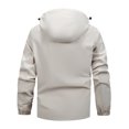 thumbnail image 4 of Miluxas Mens Lightweight Full Zip Hoodies Solid Long Sleeve Sports Jackets with Pocket Casual Drawstring Outdoors Hoodie White, 4 of 4