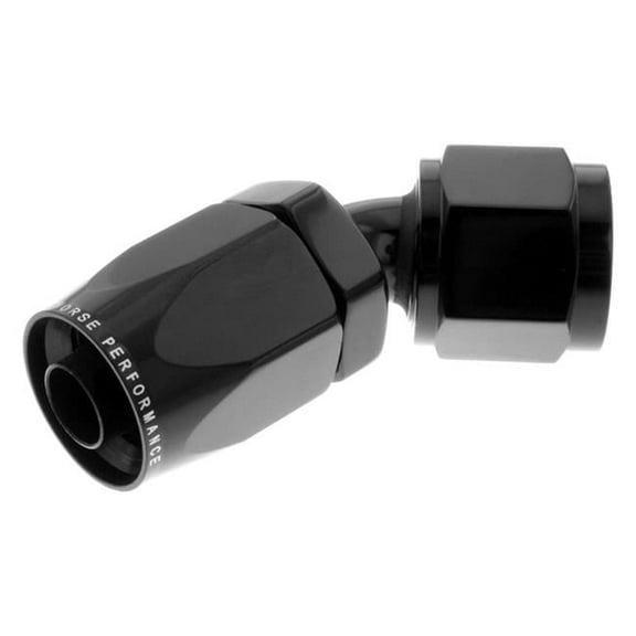 06AN 45 deg Female Aluminum Hose End - Black