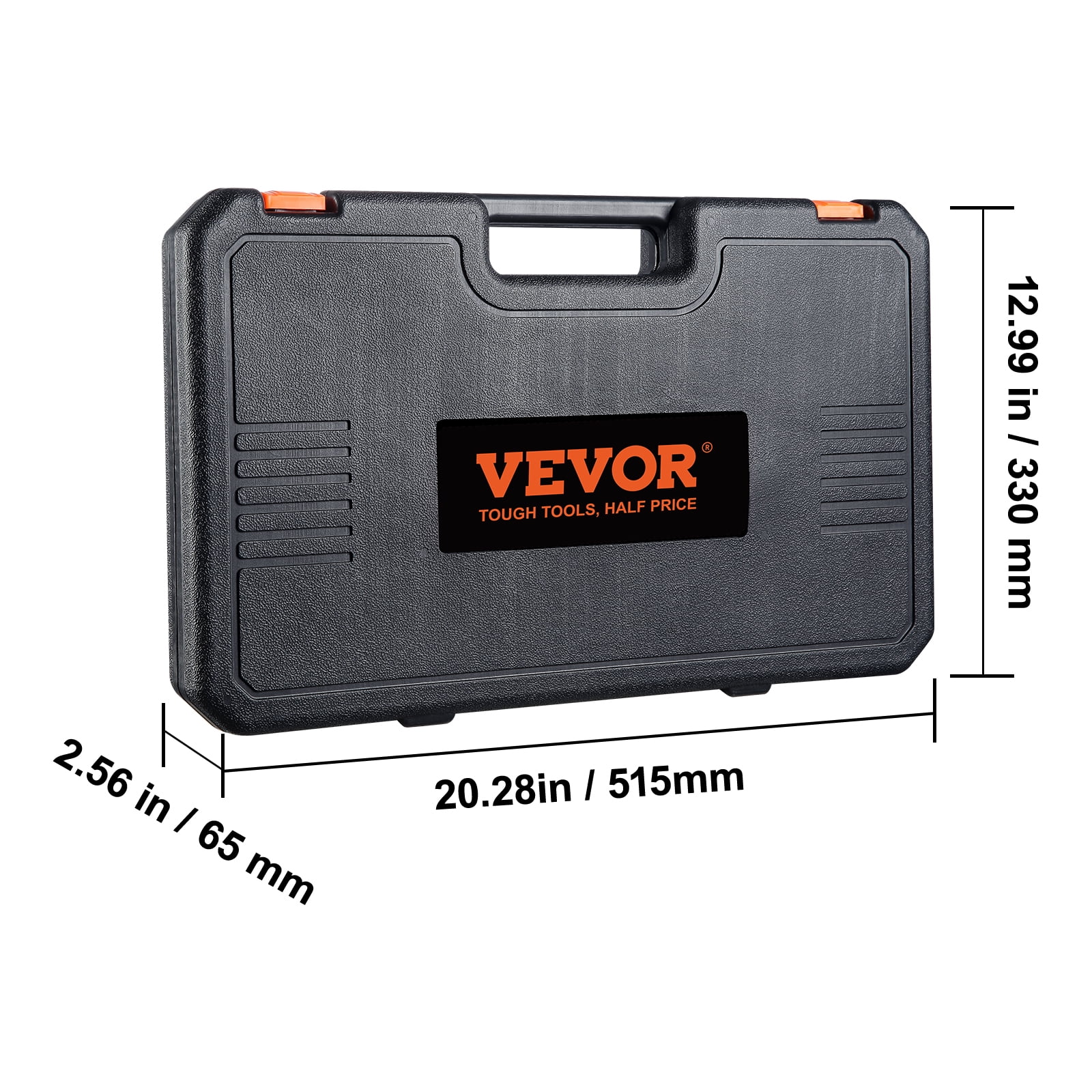 VEVOR 1/2" Drive Impact Socket Set, 33 Piece Socket Set SAE 3/8"-1" and Metric 10-24mm, 6 Point Cr-V Alloy Steel for Auto Repair,Easy-to-Read Size Markings,Rugged Construction,Includes Storage Case