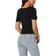 thumbnail image 3 of INSPIRE CHIC Women's Fashion Sweetheart Neck Short Puff Sleeves Twisted Front Pullover Sweater S Black, 3 of 6