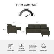 DHP Cooper Reversible Sectional Sofa, Gray Linen