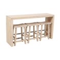 thumbnail image 3 of Montez 4-Piece Solid Wood Bar Table and Stools Set in Brushed White Finish, 3 of 7