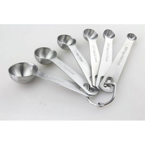 EQCOTWEA 6 pcs Measuring Spoons Set Teaspoon Tablespoon Stainless Steel