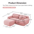 thumbnail image 3 of ZenNook 80" Sectional Couches for Living Room, Comfy Boneless Couch, 2 Seater Cloud Sofa, Compressed Loveseat with Ottoman, Modern Love Seat in a Box, Fluffy Plush Floor Couch, No Assembly (Pink), 3 of 11