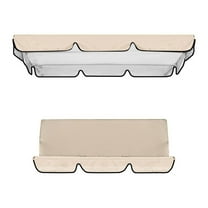 SDJMa Patio Swing Canopy Replacement 98"x72" Top Cover & 59"x59" Seat Cover Set Waterproof UV Resistant Garden Swing Cover Outdoor Swing Sunscreen Canopy Cushions Mat Replacement