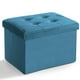 thumbnail image 1 of Taburete plegable Storage Ottoman LINMAGCO, color azul aterciopelado, 1 of 7