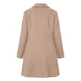 thumbnail image 6 of SuTry Women's Wool Coat, Double Breasted Notched Lapel Long Sleeve, Solid Color Slim Fit Mid Length Winter Overcoat, Everyday Business Casual Outerwear, 6 of 8