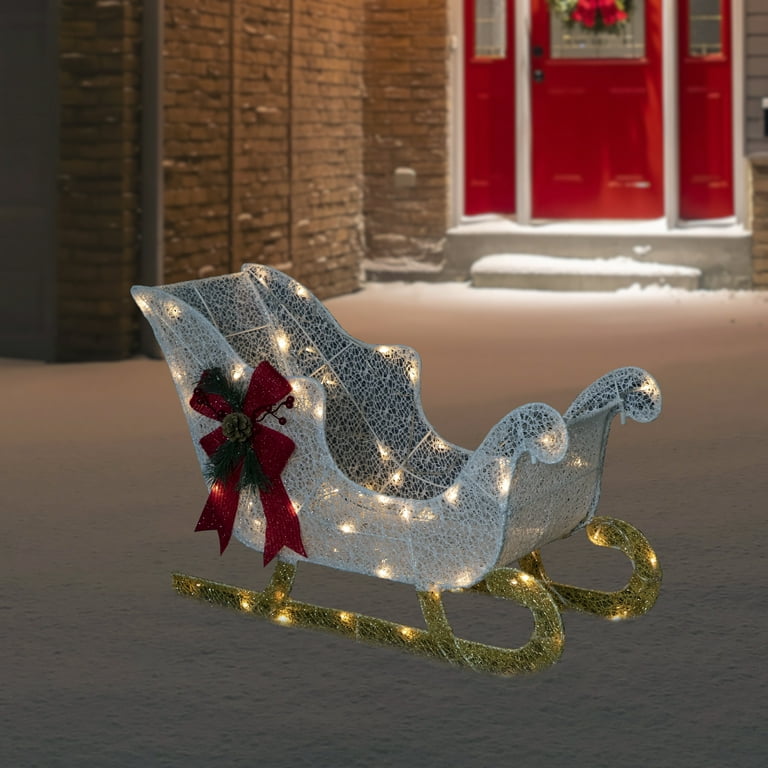 Glittery LED Sleigh Decoration Christmas Northlight Outdoor Lighted 30.25\