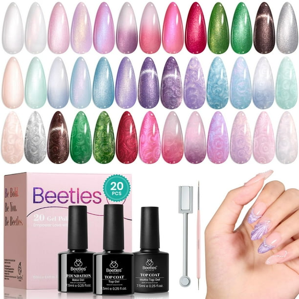 Set de esmaltes de uñas Beetles Pearl Gel Ocean Treasures, 20 colores