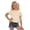Beige, variant on Girls Ribbed Short Sleeve T-Shirts, Side Crop Tops, Casual Knit Tees for Kids 2-13, Trendy Everyday Shirts for Daily Wear