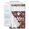thumbnail image 2 of No Hook Cloth Fabric Shower Curtain with Snap in Liner, Purple Halloween Waterproof Shower Curtains Set with See Through Top Window, Cute Ghost Pumpkin Skull Bat Wizard Hat Bath Curtains 72"x96", 2 of 6