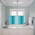 thumbnail image 3 of Teal Ombre Kitchen Curtains Small Short 39 Inch Length, Modern Abstract Art Farmhouse Gradient Grommet Top Bedroom Living Room Curtains, Light Filtering Cafe Curtain Drapes 2 Panels Set 55''x39'', 3 of 9