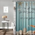 thumbnail image 2 of Orinice Beach Shower Curtain, Beach Theme Starfish Seashell Bathroom Curtain, Rustic Vintage Wood Ocean Quote Words Fabric Shower Curtain Set, Nautical Coastal Waterproof Bathroom Decor  60x72, 2 of 7