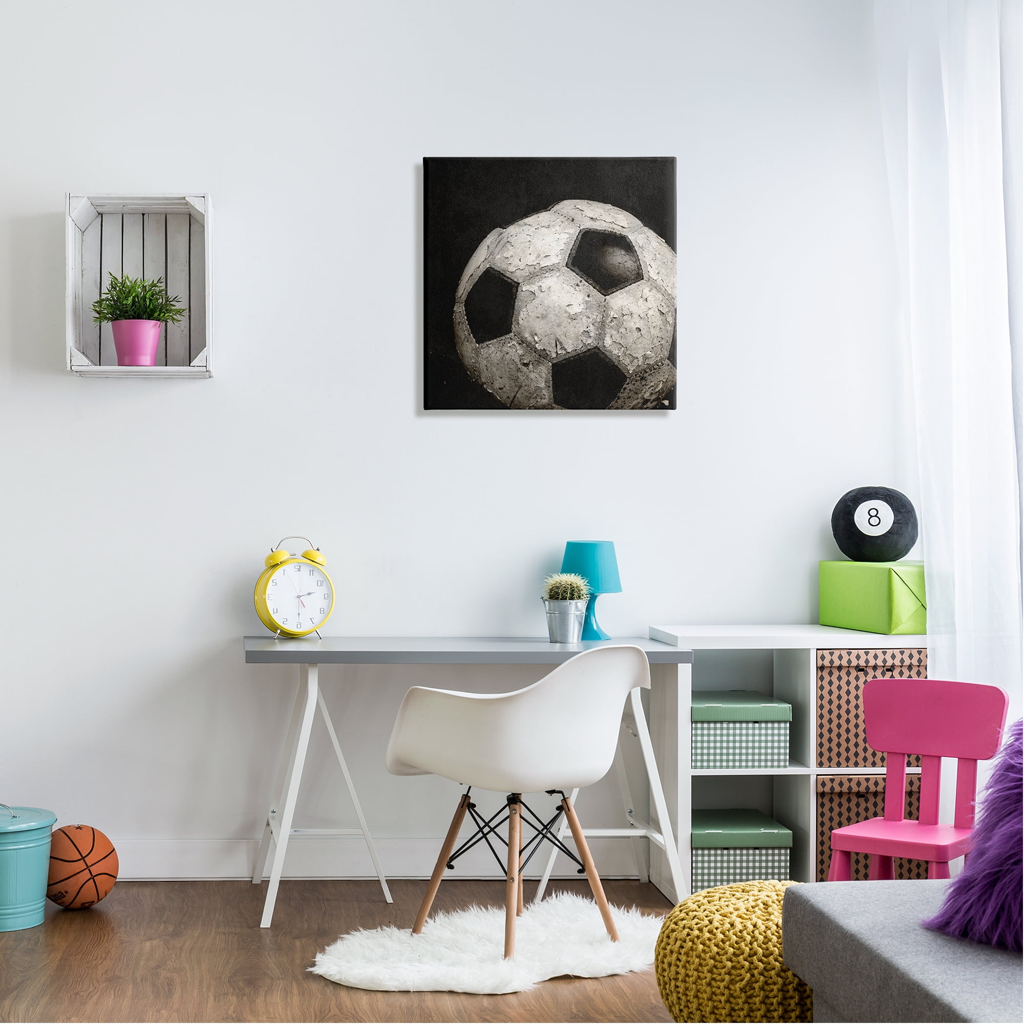 Stupell Industries Soccer Ball Photography Sports Photography Gallery Wrapped Canvas Art Print Wall Art, 24 x 24