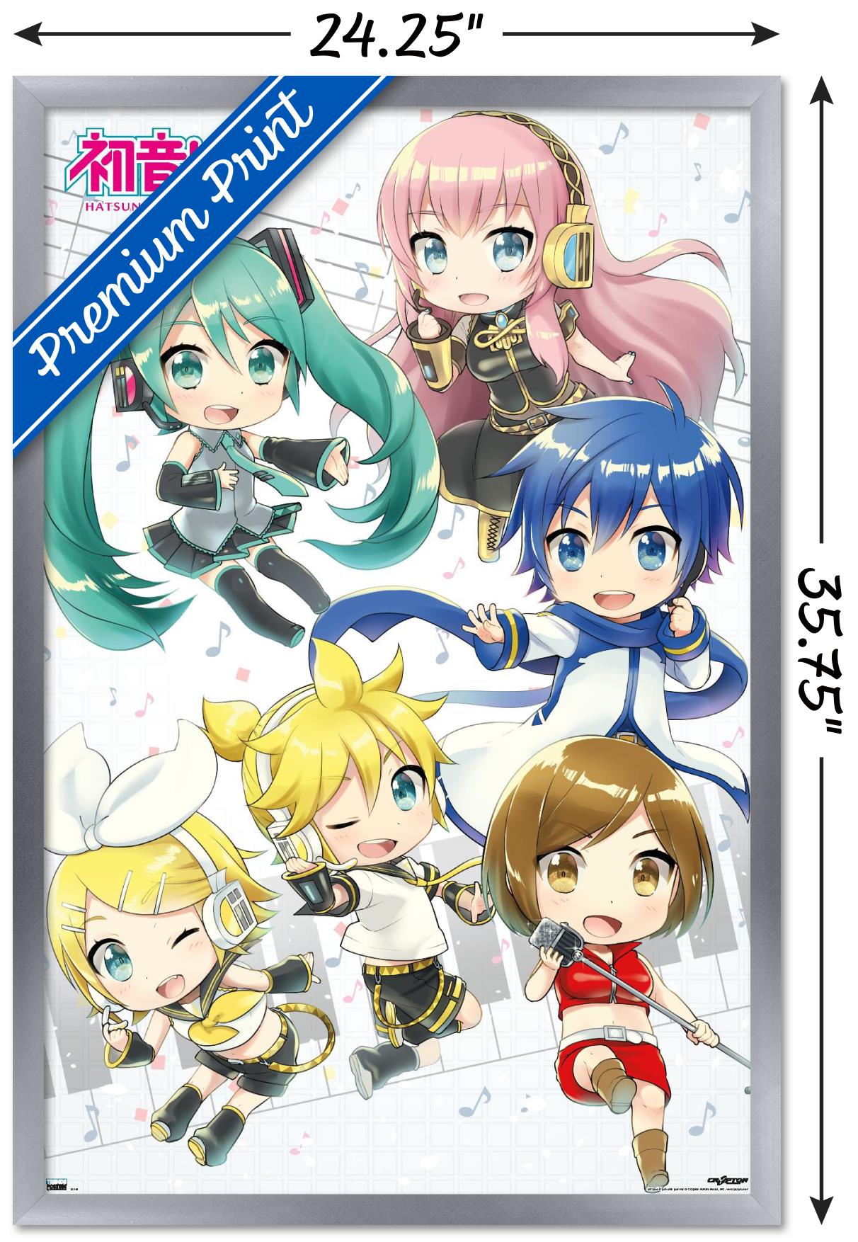 Hatsune Miku - Chibi Wall Poster, 22.375" x 34" Framed