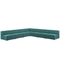 thumbnail image 2 of Modway Mingle 7 Piece Upholstered Fabric Sectional Sofa Set in Teal, 2 of 5