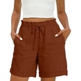 thumbnail image 5 of Women 5'' Quick Dry Running Athletic Shorts High Waisted Workout Gym Split Drawstring Short with 2 Pocket, 5 of 8