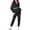 Black, variant on UAMVSH Women's Fashion Tracksuit Sets Printed Full Zipper Hoodie Tops and Lightweight Casual Straight Leg Pants Party Clubwear(LargeBlack)