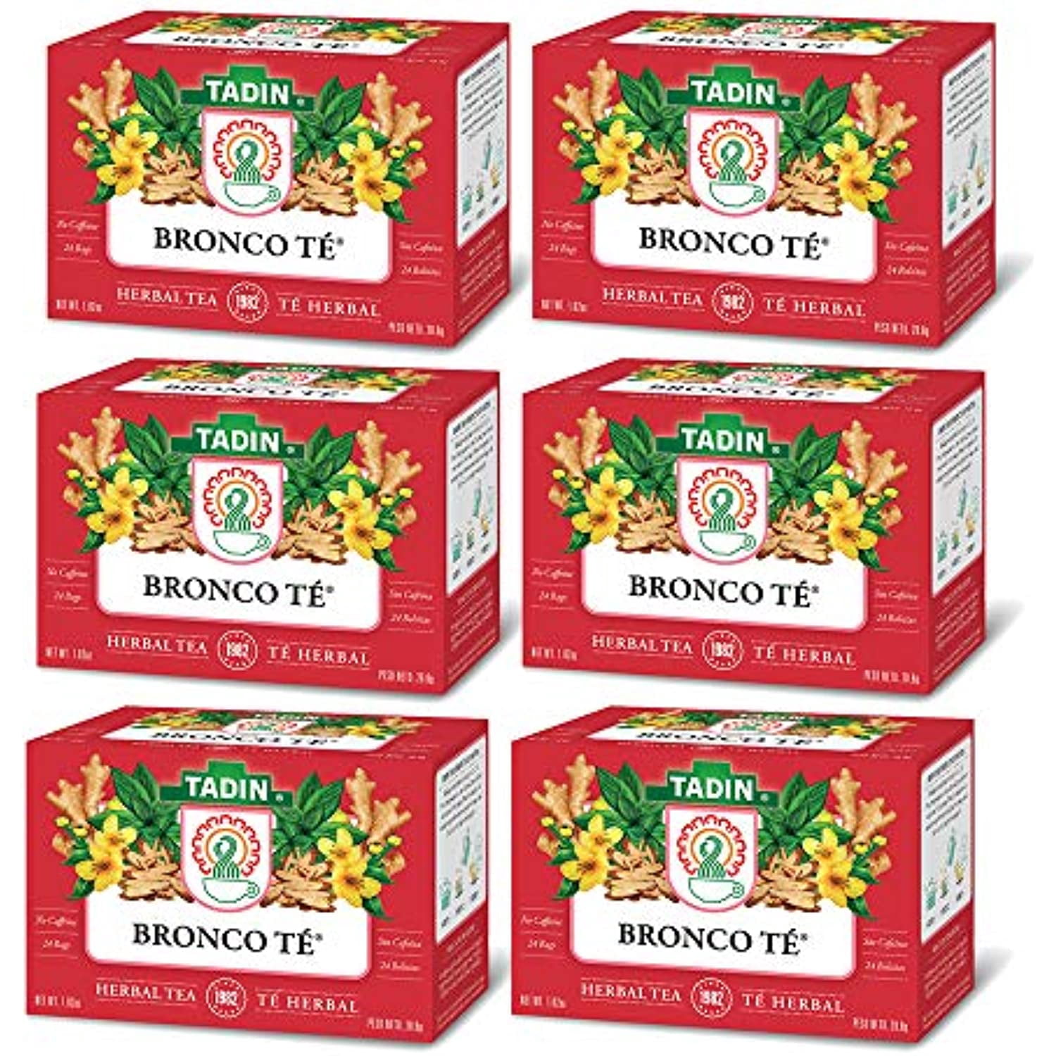 Tadin Bronco Herbal Tea. Caffeine Free. 24 Tea Bags. 1.01 Oz. Pack Of 6
