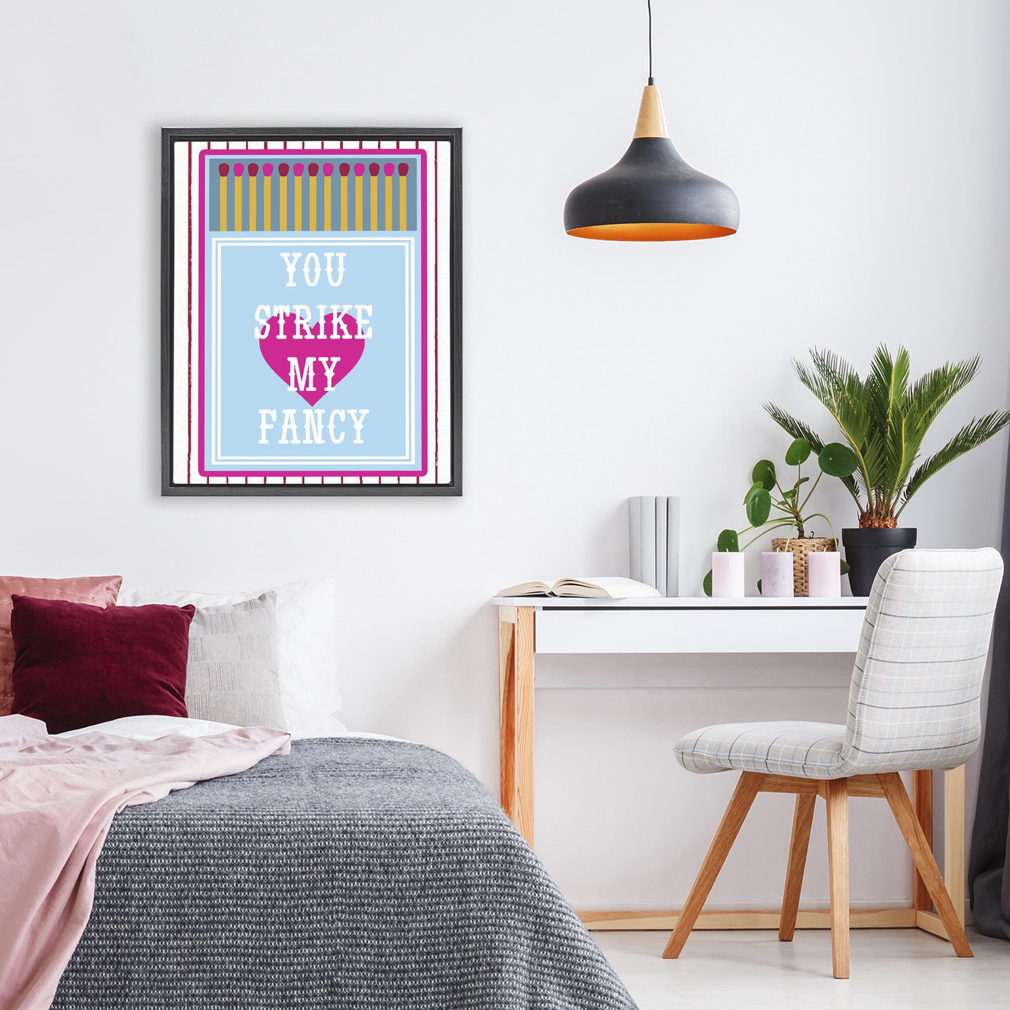 Stupell Industries You Strike My Fancy Black Framed Floater Canvas Wall Art, design by Lil' Rue