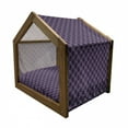thumbnail image 2 of Geometric Pet House, Pinwheel Design with Dark Color Palette Abstract Pattern Winter Motifs, Outdoor & Indoor Portable Dog Kennel with Pillow and Cover, 5 Sizes, Mauve Lavender Purple, by Ambesonne, 2 of 5