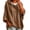 Brown, variant on LNZGNM Women's Hooded Sweatshirt Short Sleeve Leopard Print for Casual and Festive Wear Comfortable Loose Fit