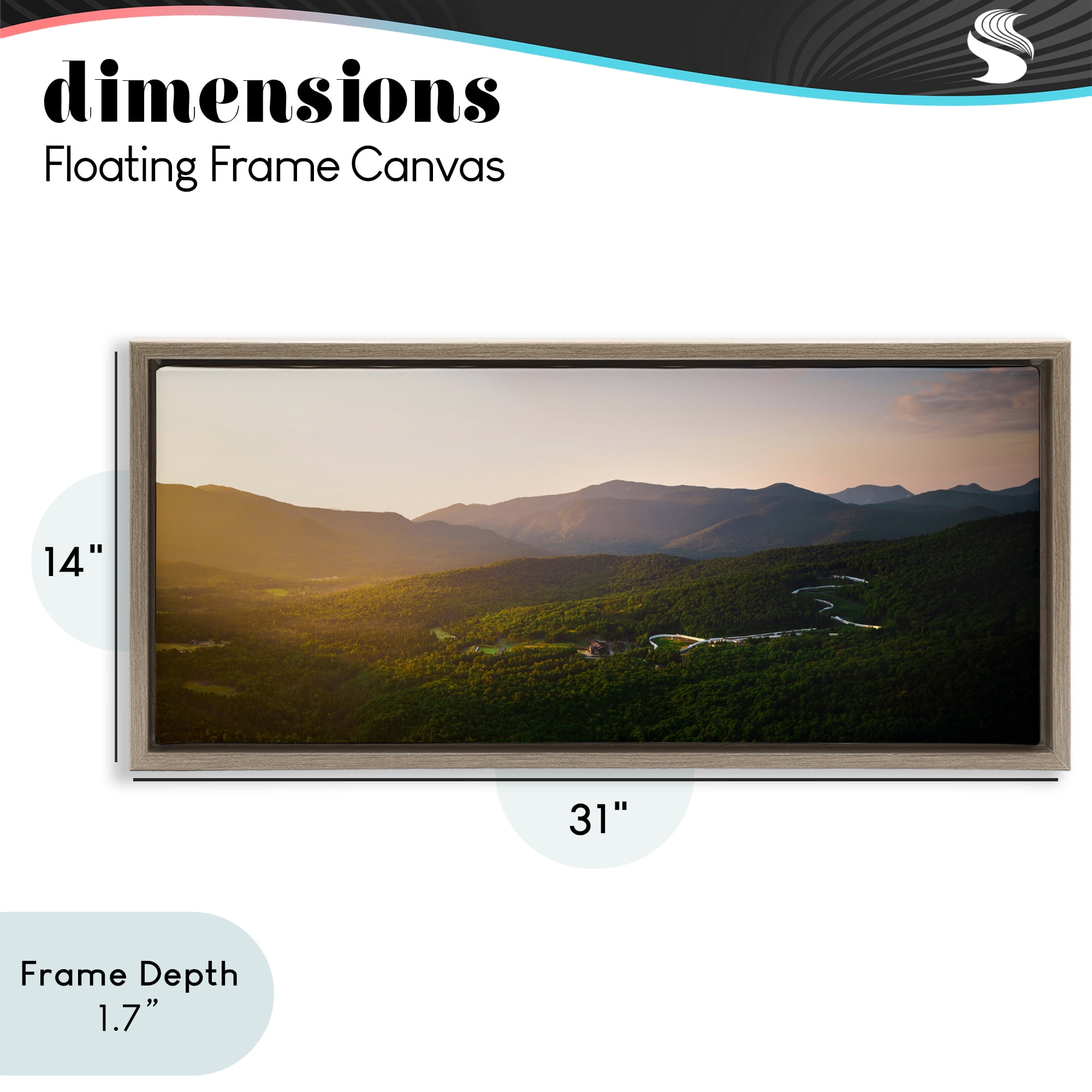 Stupell Industries Winding Road Through Forested Mountains Brown Framed Floater Canvas Wall Art, design by Jonathan Zaharek