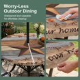 thumbnail image 5 of Round Outdoor Tablecloth with Umbrella Hole and Zipper, Western Texas Star Vintage Tablecloth with Elastic Waterproof, Retro Farmhouse Gray Brown Wooden Patio Table Covers for 36" - 44" Pool Tables, 5 of 9