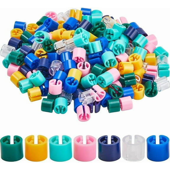210Pcs 7 Colors Clothes Clothes Blank Tags Hanger Markers Plastic Garment Hanger Size Markers Assortment Kit Fit 9.5mm Rod for Racks Number Labels Accessories Color Coding