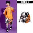 thumbnail image 3 of Traje de baile de hip hop naranja para niños, disfraces de actuación en el escenario para niños, ropa de actuación en equipo con costuras contrastantes para niñas, 3 of 5
