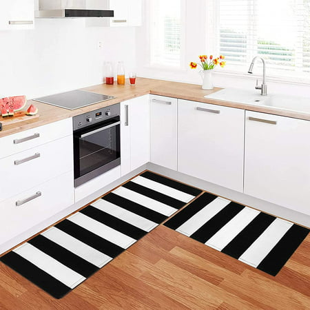 Black And White Cotton Kitchen Rugs, Black And White Kitchen Runner Rugs