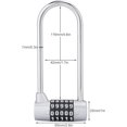 thumbnail image 4 of Digit Combination Alloy Padlock, U-Shaped Security Code Lock, Extra Long Cabinet Door Lock, Resettable Combination Lock, Gym Locker, School Locker (Silver), 4 of 5
