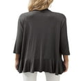 thumbnail image 5 of JUNWELL Women‘s Casual Lightweight Open Front Cardigans Soft Draped Ruffles 3/4 Sleeve Cardigan S-XL, 5 of 6