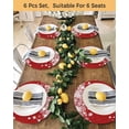 thumbnail image 4 of 15 Inch Round Placemats Set of 6, Red Snowflake Christmas Non Slip Heat Insulation PP Table Mats, Winter Xmas Star Snowflake Washable Place Mats for Kitchen Dining Party Table Decor, 4 of 7