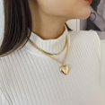 thumbnail image 2 of HAHDAXIA Colliers Cœur Dorés Collier Cœur Épais Collier Cœur Bouffant pour Femmes Collier Chaîne Serpent Collier Chevrons Collier Ras-du-Cou Épais pour Femmes Filles, 2 of 6