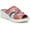 Pink, variant on BZEES Womens Pink Striped Anti-Microbial Knot Odor Control Comfort Smile Round Toe Wedge Slip On Slide Sandals 8.5 M