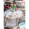 thumbnail image 5 of Outdoor Tablecloth with Umbrella Hole for Patio/Picnic/Party/Camping, Teal Summer Beach Waterproof Table Cloth Round Cover Washable, Coastal Waves Ocean Starfish Conch (Dia 54"), 5 of 8