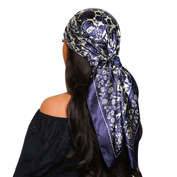Large Square Headscarf 90x90cm Hair Bandanas Neck Scarves Stylish Soft Artificial Silk for Sleep Beach Daily Wear Parties Decoration