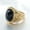 Gold, variant on Unisex Stainless Steel Ring European and American Carved Gemstone Ring Retro Ring Steel Black Stone Golden Black Stone Ring Gift for Men and Women