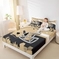 thumbnail image 4 of jejeloiu Rugby City Silhouette Full Size Sheets,Gold Black Bed Sheets For Kids 4pcs, 4 of 7