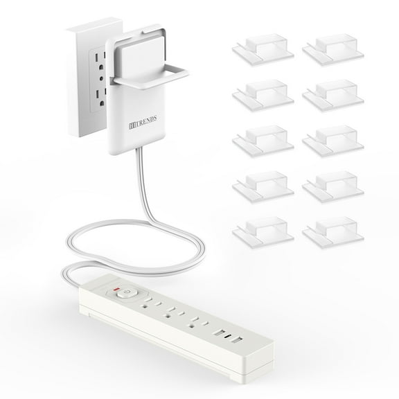 Outlet & Plug Concealer with Cord Clips, 6FT Ultra Flat Plug Extension Cord with 3 Outlets & 3 USB